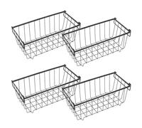 Zerodeko Deep Metal Freezer Organizer Bins 4Pcs Wire with Handles for Refrigerator and Kitchen Pantry Storage, Chest Freezer Food Sorting Containers