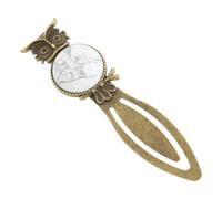 Zerodeko Delicate Owl Themed Zinc Alloy Bookmark Featuring Stone Inlay for Tracking Reading Progress in Libraries