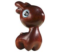 Zerodeko Delicate Wooden Elk Ornament Handcrafted Wood Deer Desktop Decor for Home Living Shelves Festival Decoration with Stable Craftsmanship