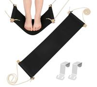 Zerodeko Desk Hanging Foot Hammock Foot Rest Under Desk Hammock Easy to Use Polyester and Wood Material for Office Use