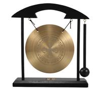 Zerodeko Desktop Feng Shui Gong Brass 7.87 Inch with Stand and Rammer for Study Room Meditation and Luck
