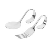 Zerodeko Dessert Spoons Featuring Never Bend Design and Smooth Edges with Curved Handles 2pcs Stainless Steel Multi-Function Scoop Set for Coffee Shops and Hotels