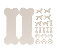 Zerodeko Dog Bone Plaques and with Unprocessed with Synthetic Material 20pcs Wooden Dog Paw Cutouts Easy to Colour, for Painting Props and Hanging Wood Signs