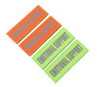 Zerodeko Dog Harness Patches Nylon Material with Creative English Words Design 4pcs Wear-resistant Decorative Pet Vest Harness Accessories for Walking and Weekend Parties