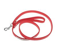 Zerodeko Dog Walking Leash with Rhinestone Studded Design Pu Leather Comfortable and Sturdy round Lead in Red for Small Dogs and Cats for Leisurely Strolls and Daily Use