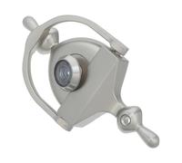 Zerodeko Door Knocker Ring Pull Handle with Peephole Zinc Alloy Silver Concealed Doublecrown Structure Adjustable Size for Front Doors Retro Front Entry Decor