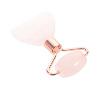 Zerodeko Dual Gua Sha Face Massage Roller for Women, Pink Crystal and Metal Mini Facial Roller Massager with Lasting Durability and Instant Eye Relief, for Skincare Routine and Travel Use