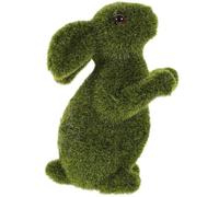 Zerodeko Easter Moss Bunny Figurine, Flocked Green Standing Rabbit Statue Decorations for Easter, Home, Office Table Ornament,6. 29x4. 72inch