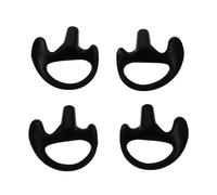 Zerodeko Eco-friendly Silicone Ear Mold for Two-way Radio Headset, Medium Black Earpiece Insert with Air Conduit, 2 Pairs Replacement Earbuds Compatible with Portable Communication Devices