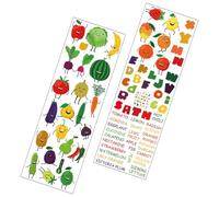 Zerodeko Educational Alphabet Wall Sticker Decal with Cartoon Fruit and Vegetable Patterns, Easy to Peel and Stick PVC Learning Aid for Classroom Bulletin Boards and Wall Decoration