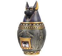 Zerodeko Egyptian Canopic Jar Figurine Small Dog Design Resin Sculpture Tabletop Adornment Ancient Egyptian Style Home and Office Décor Ornament