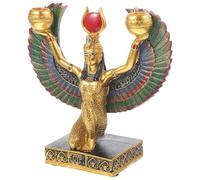 Zerodeko Egyptian Goddess Figurine Gold Desktop Resin Ornament Souvenir for Home Decor Featuring Kneeling Pose with Wings for Lounge Decoration