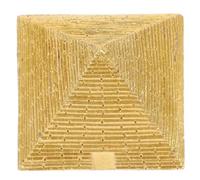 Zerodeko Egyptian Pyramid Statue: Golden Resin Pyramid Collectible Egypt Decorations Egyptian Pyramid Decor Pyramid Sculpture Ancient Building Model for Egypt Souvenirs Accessories