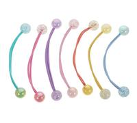Zerodeko Elastic Hair Ties for Little Random Color Acrylic and Nylon Material 14 Pcs with Double Ball Design Decorative Hair Bun Accessories for Daily Wearing and Other Occasions