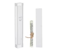 Zerodeko Elegant Acrylic Mezuzah Case for Home with Quick Installation and Door Protection, Traditional Judaica Parchment Scroll Holder for Weddings and Housewarmings