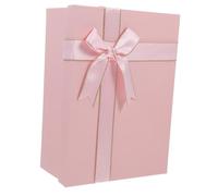 Zerodeko Elegant Box with Ribbon Bowknot Portable Keepsake and Wrapping Box for Presents Pink Packaging Case for Holidays and Parties