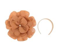 Zerodeko Elegant Floral Beaded Headband for Women with Large Flower Design, Polyester Material, Bridal Hair Decoration for Daily Wear and Photography Sessions, Sophisticated Look