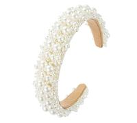 Zerodeko Elegant White Crystal Pearl Hairband for Women with Baroque Style, Delicate Design and Comfortable Fit, Wedding Or Birthday Hair Accessory for Brides and Ladies