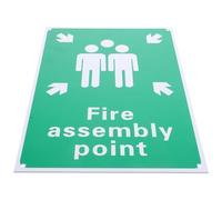 Zerodeko Emergency Assembly Point Sign Aluminium Warning Sign Board 0.8mm Thick Highly Visible for Garden and Office Use