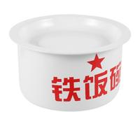 Zerodeko Enamel Noodle Bowl with Lid Lightweight and Comfortable to Hold Large Capacity Soup Bowl for Office and Present Use