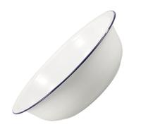 Zerodeko Enamelware Bowl Vintage Enamel Basin 34cm White Large Capacity Easy to Clean Multifunctional Use Classic Retro Style Home Laundry Foot Soaking Bath