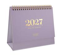 Zerodeko English Calendar 2027, Academic Monthly Flip Planner, Purple