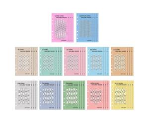 Zerodeko Euro Saving Challenge Envelopes 48Pcs A6 6-Hole Binder Cash Envelopes Weekly and Monthly Budgeting for Financial Habit Development