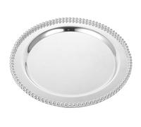 Zerodeko European Style Iron Fruit Dish Snack Serving Plate Silver Finish, Strong and Sturdy Dessert Dish for Hotel and Restaurant Use, 25cm Elegant Retro Design Serving Tray