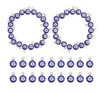 Zerodeko Evil Eye Charm 6mm 60pcs Alloy Glass Pendant for Jewellery Making | Lightweight, Resistant to Fading, Suitable for Necklaces and Bracelets, Present and Crafting Use