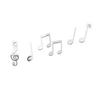 Zerodeko Expand the Sense of Space Acrylic Mirror Wall Sticker with Music Note Pattern, Silver Colour, Easy to Paste for Home Decoration and Ceiling Mural
