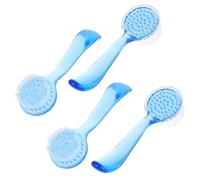Zerodeko Facial Cleansing Brush Set Spa Quality Design 4pcs with and Nylon Bristles for Deep Pore Scrub and Facial Exfoliation Random Color Suitable for Men and Women Skincare