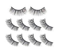 Zerodeko False Eyelashes Classic Natural Looking Style 5 Pairs Lightweight Artificial Fiber with Practical Design, Not Easy to Deform for Women and Girls for Stage and Daily Makeup