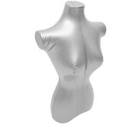 Zerodeko Female Mannequin Half Body Mannequin Clothes Display Model Shirts Display Prop Pvc Material Silver Colour Easy to Use Protect Clothing from Deformation Simple Stylish Design