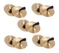Zerodeko Finger Cymbals 5.5cm Safe to Use Copper for Children 10pcs Belly Dancing Cymbals Musical Instruments Golden Musical Literacy Development for Boys and Girls and Party Dancing
