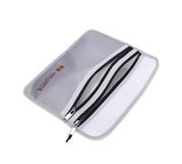 Zerodeko Fireproof Document Bag Double Zipper File Holder Organizer Large Capacity Cash and Legal Document Protection Pouch for Home Office School Silver
