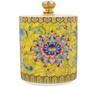 Zerodeko Flour Container Vintage Ceramic Tea Can with Lid, Enamel Coffee Sugar Sealed Storage Jar Reusable Kitchen Food Storage Canister Airtight Storage Container (Yellow) Tea Containers