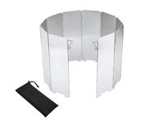 Zerodeko Foldable Aluminium Camp Stove Windscreen with 10 Plates, Silver Outdoor Cooking Wind Blocker That Increases Heat Efficiency, for Picnic and Float Trips Random Color