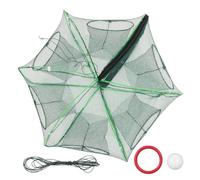 Zerodeko Foldable Fishing Trap Net with Quick Folding Mechanism and Portable Nylon Design for Catching Fish and Shrimp in Lakes and Rivers, Green Mesh Fish Cage
