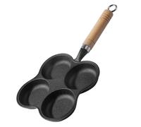 Zerodeko Four Hole Egg Frying Pan with 4 Holes Thicken Iron Black