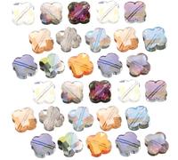 Zerodeko Four-Leaf Charm Beads Random Color 30pcs Assorted 12mm Spacer Beads Unique Style for Jewellery Making for Bracelets and Handmade for Crafts and Home Decoration