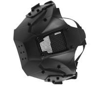 Zerodeko Futuristic Skull Half Face Mask for Adults with Comfortable Tpu Material and Spacesaving Helmet Base, for Halloween Party and Cosplay Adventures in Black Colour
