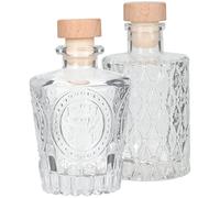 Zerodeko Glass Bottles 2pcs Bottles Portable Water Flask Whiskey Flask Engraved Whiskey Decanter Flask Whiskey Bottle Personalized Water Bottle Labels Bottle Storage Wine Honey Glass Mini