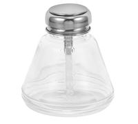 Zerodeko Glass Press Pump Bottle for Nail Polish Remover Refillable Empty Liquid Storage Container Compact Travel-friendly Cosmetic Dispenser with Soft Tube and Easy to Use for Bathroom