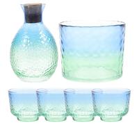 Zerodeko Glass Sake Bottle and Cups Sake Set with Lightweight Glass Material and Unique Look, for Tea Party Or Daily Use at Home, Versatile Traditional Japanese Style
