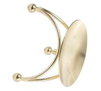 Zerodeko Golden Iron Candle Stand round Tealight Holder with Arched Legs Decorative Metal Candlestick for Home Lighting and Anniversary Table Centrepiece in Retro European Style