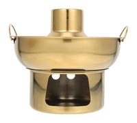 Zerodeko Golden Stainless Steel Dessert Pot with Adjustable Intake Plates and Two Handles, Time-Saving Food Bowl for Taro, Herbal Jelly, and Fruit Serving