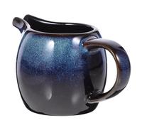 Zerodeko Gravy Boat with Handle and Dripless Spout Ceramic Sauce Bowl Dish Porcelain Creamer Pitcher Japanese Creamer Cup Coffee Milk Pourer Vinegar Pot for Syrup Blue