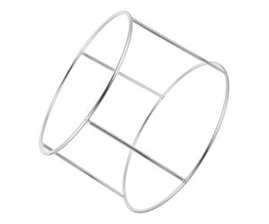 Zerodeko Grill Rack Pizza Table Stand Tiers Pizza Plate Rack Baking Pan Serving Display Stand Base Two Serving Tray Holder Seafood Storage Holder Restaurant Accessory Stainless Steel Silver