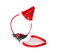 Zerodeko Hair Bands for Lightweight Plastic and Cotton in Green and Red Christmas 2pcs Adorable Hair Hoops Holiday Party Supplies for Carnival