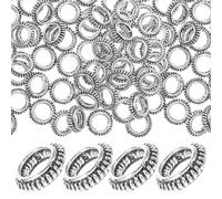 Zerodeko Hair Rings 100pcs Black Alloy Dreadlock Jewelry with Versatile Design for Locs and DIY Styling Hair on the Go Braids Accessories